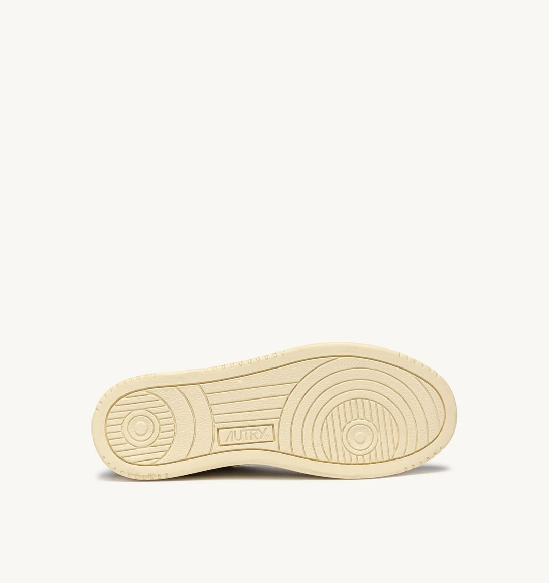 AUTRY - Baskets Medalist Low en cuir Blanc / Acajou