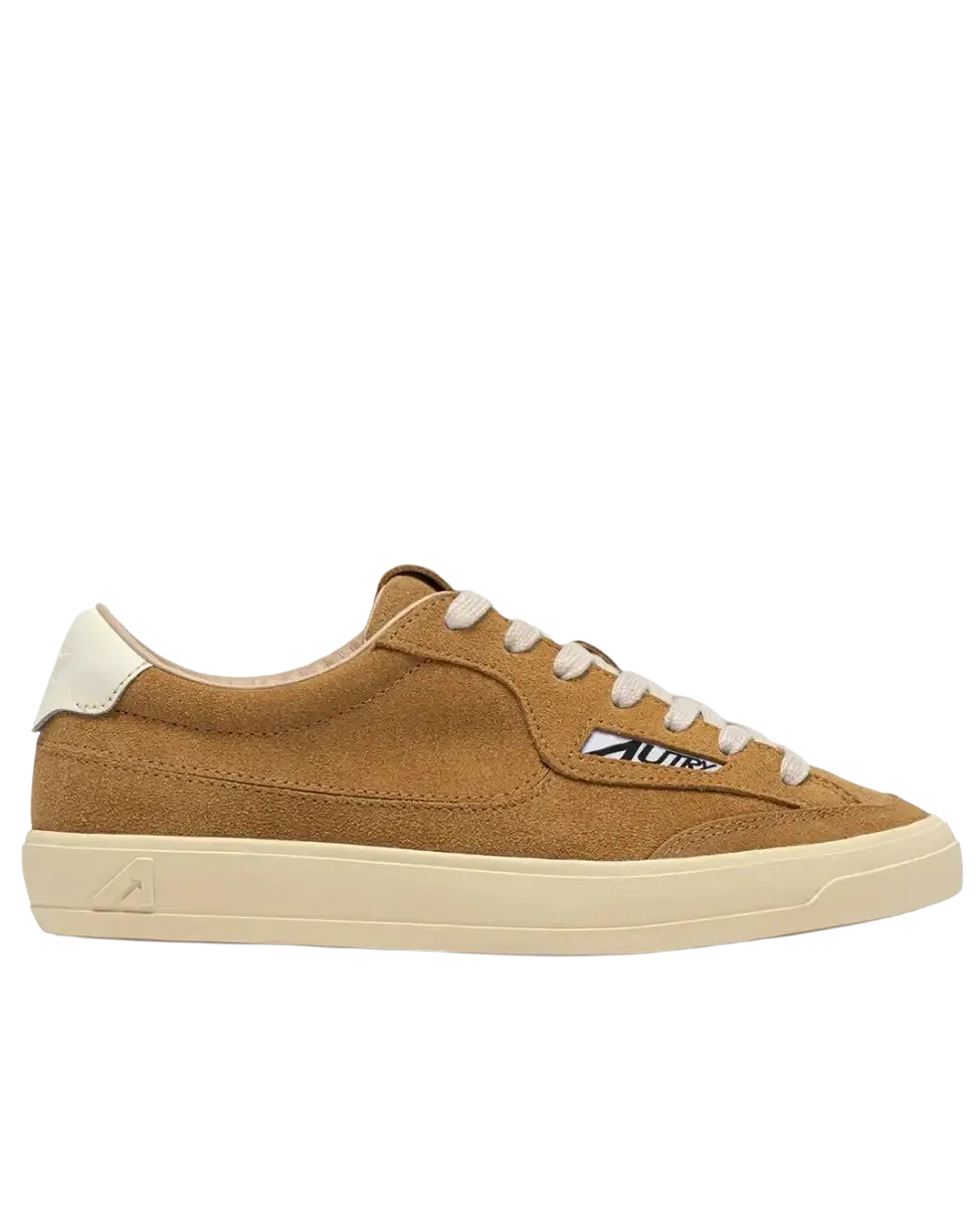 AUTRY - Baskets Windscape Low Daim Marron cuivré / Blanc cassé