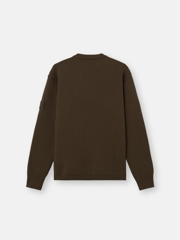 STONE ISLAND - Pull S.I. Ghost en Coton d’Hiver Vert Militaire
