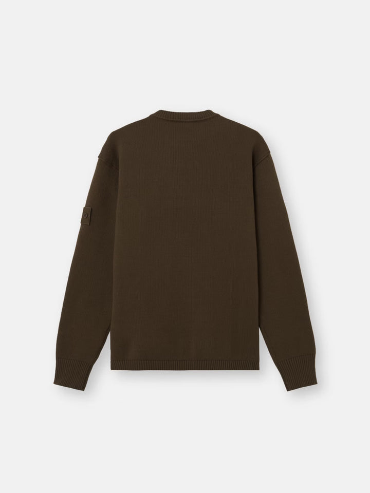 STONE ISLAND - Pull S.I. Ghost en Coton d’Hiver Vert Militaire