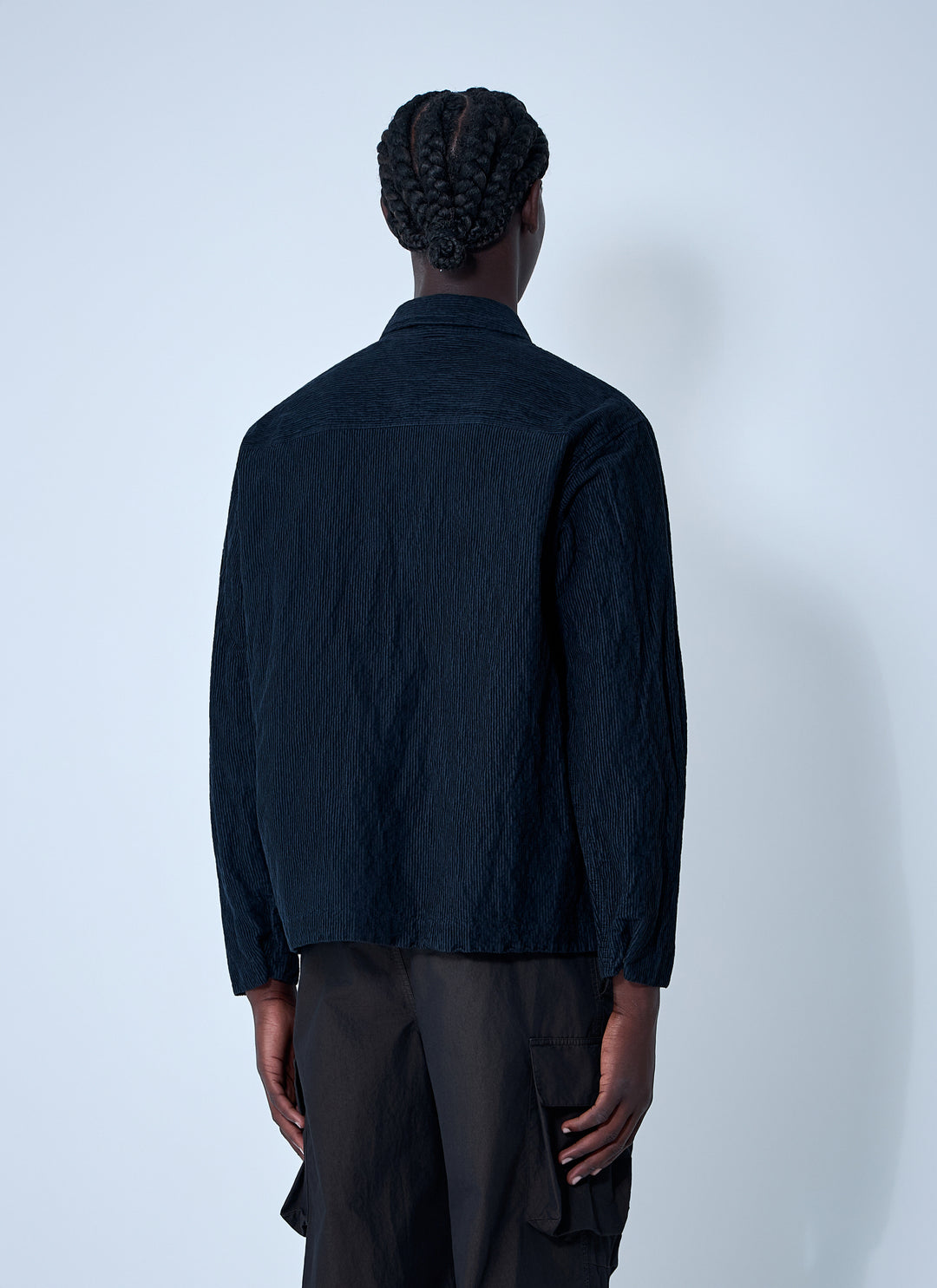 STONE ISLAND - Chemise en velours côtelé à logo Bleu marine