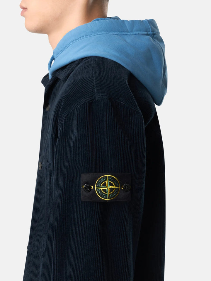 STONE ISLAND - 1200012 Surchemise Organic Cotton Corduroy Bleu marine - Lothaire