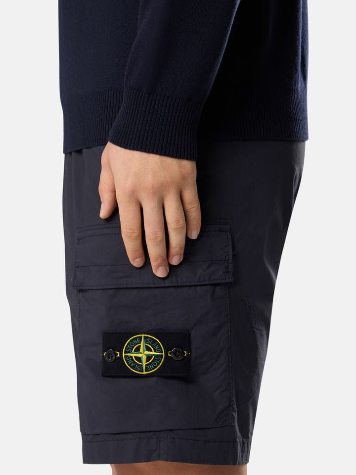 STONE ISLAND - Bermuda cargo coupe classique avec poches zippées Bleu marine - Lothaire