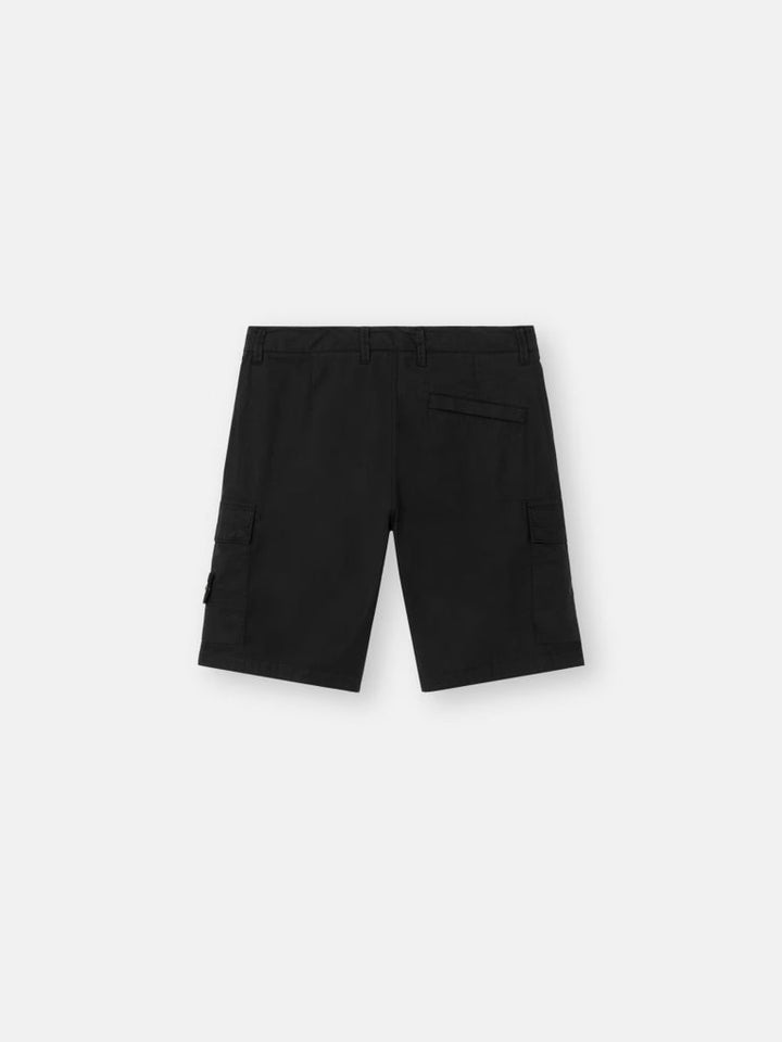 STONE ISLAND - Bermuda cargo coupe classique avec poches zippées Noir - Lothaire