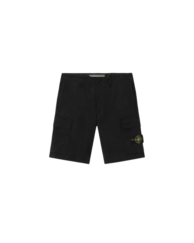 STONE ISLAND - Bermuda cargo coupe classique avec poches zippées Noir - Lothaire