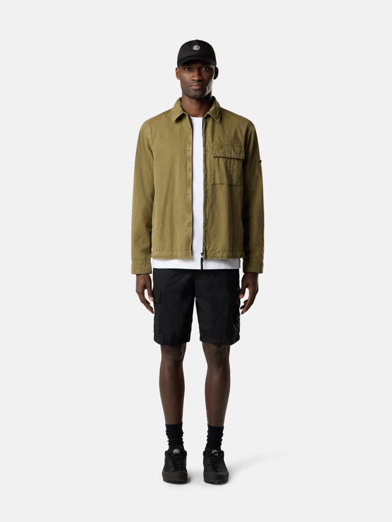 STONE ISLAND - Bermuda cargo coupe classique avec poches zippées Noir - Lothaire
