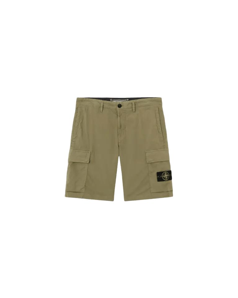 STONE ISLAND - Bermuda cargo Tela Paracadute Vert militaire - Lothaire