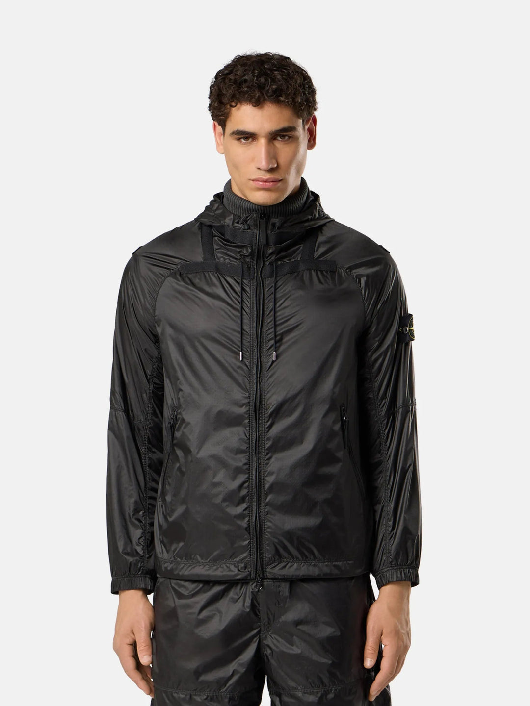 STONE ISLAND - Blouson à capuche léger et déperlant avec détails réfléchissants - Gris plomb - Lothaire