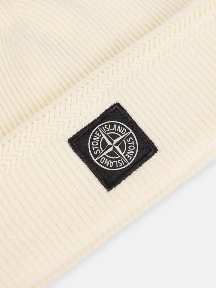 STONE ISLAND – Bonnet en coton biologique côtelé Ivoire - Lothaire