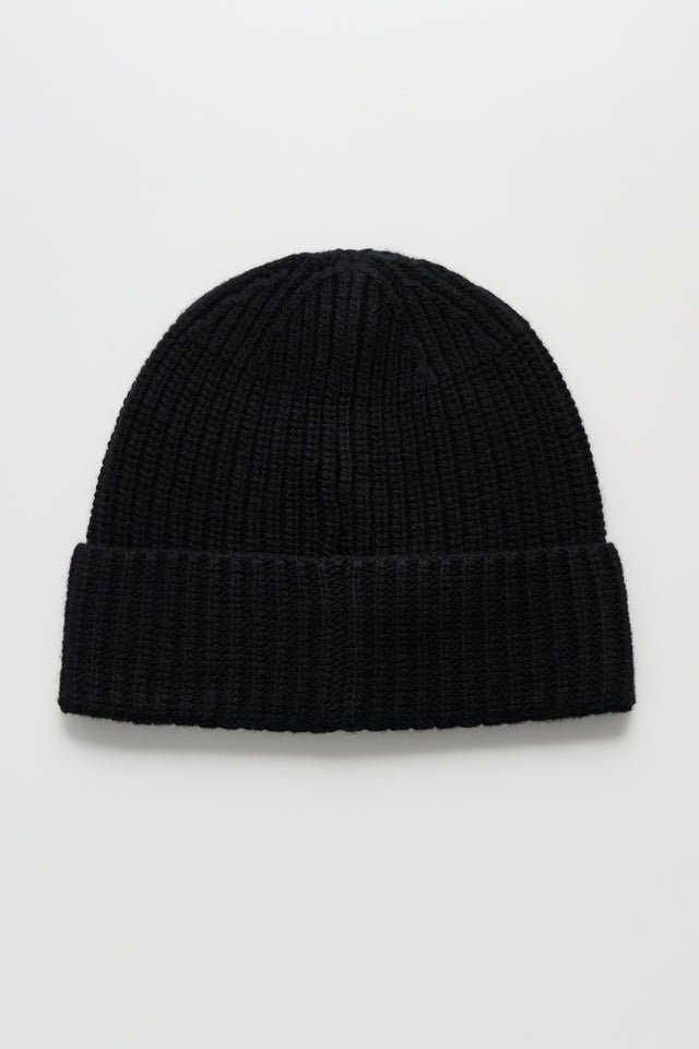 STONE ISLAND – Bonnet en laine vierge Geelong Noir - Lothaire
