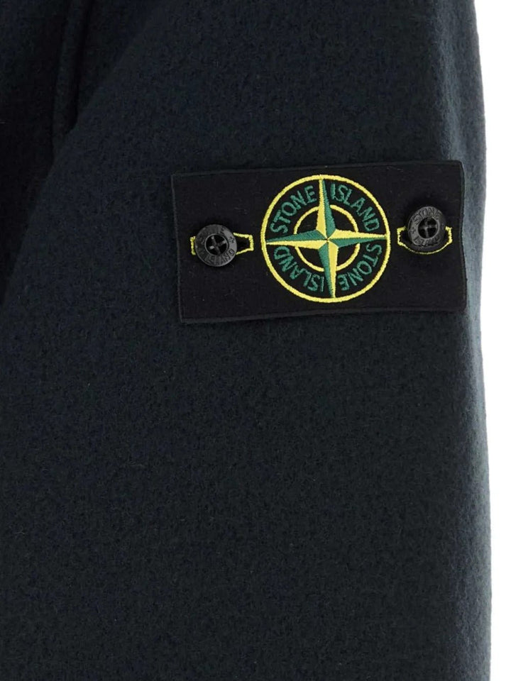 STONE ISLAND - Caban 4100040 en Laine Vierge et Cachemire Bleu Marine - Lothaire