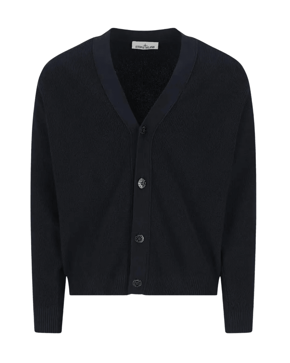 STONE ISLAND - Cardigan à Boutonnière Bleu Marine - Lothaire