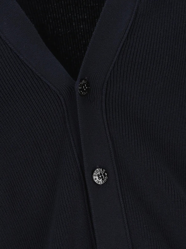 STONE ISLAND - Cardigan à Boutonnière Bleu Marine - Lothaire