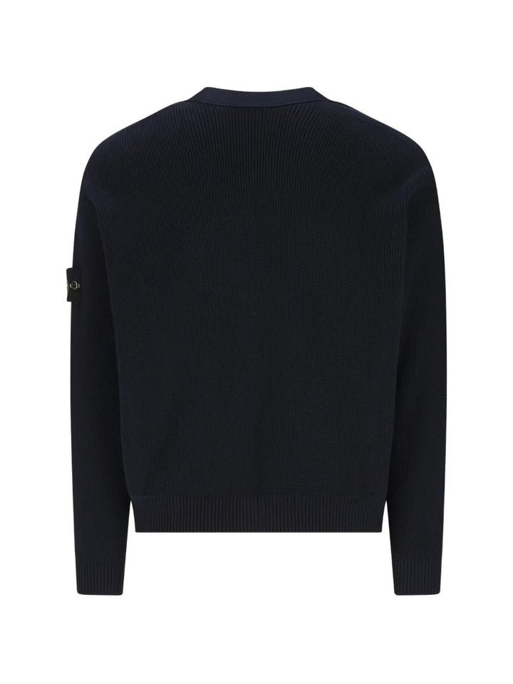 STONE ISLAND - Cardigan à Boutonnière Bleu Marine - Lothaire