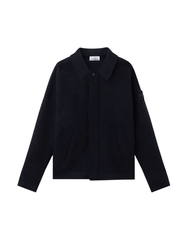 STONE ISLAND - Cardigan en Laine Vierge Feutrée Bleu Marine - Lothaire