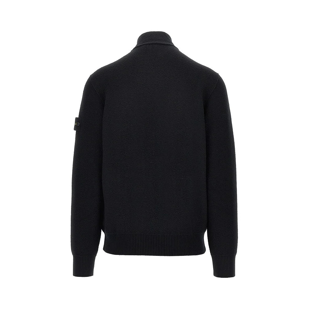 STONE ISLAND - Cardigan zippé en laine vierge Noir - Lothaire