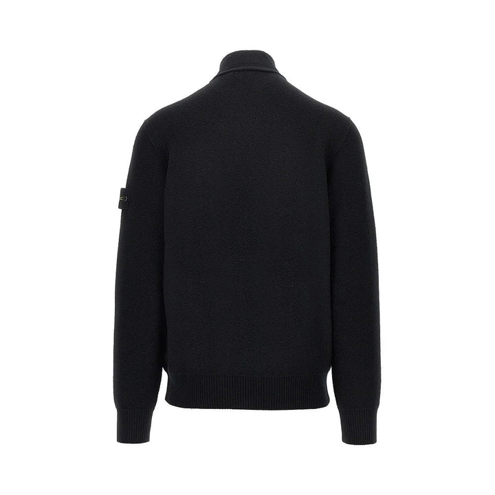 STONE ISLAND - Cardigan zippé en laine vierge Noir - Lothaire