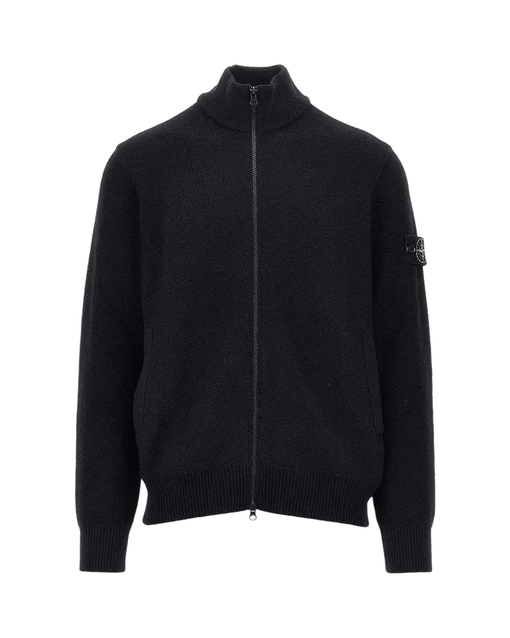 STONE ISLAND - Cardigan zippé en laine vierge Noir - Lothaire