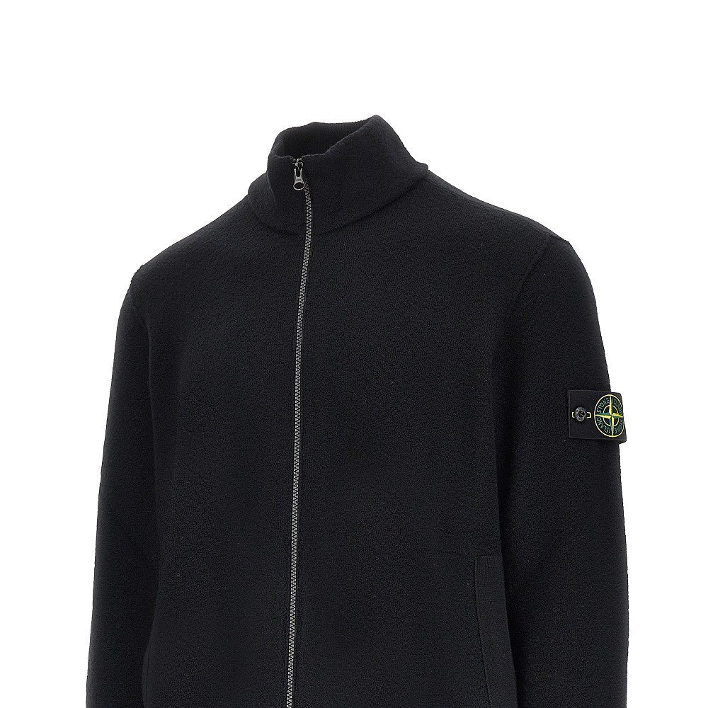STONE ISLAND - Cardigan zippé en laine vierge Noir - Lothaire