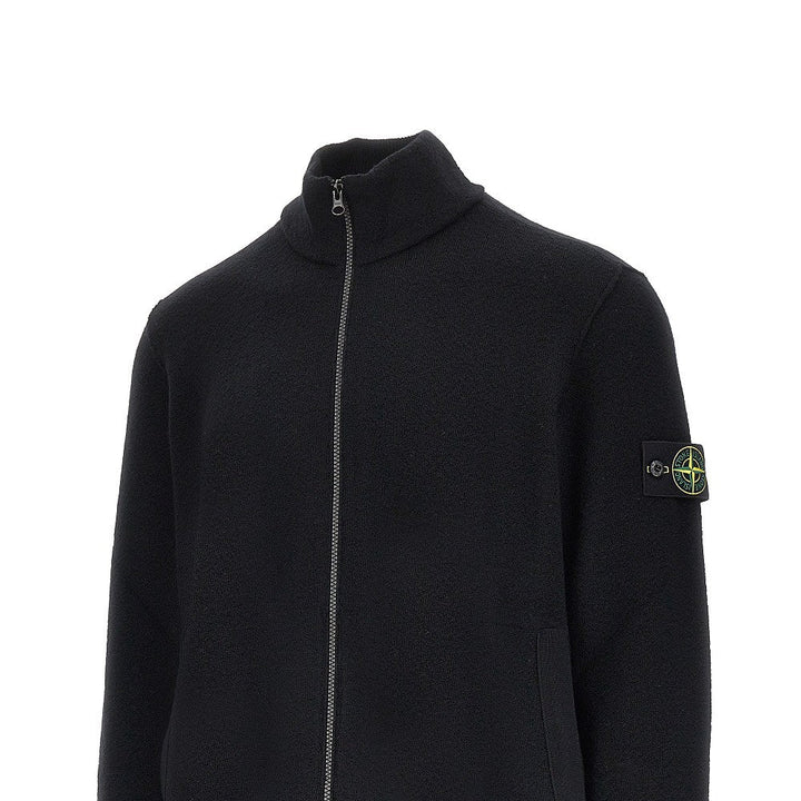STONE ISLAND - Cardigan zippé en laine vierge Noir - Lothaire