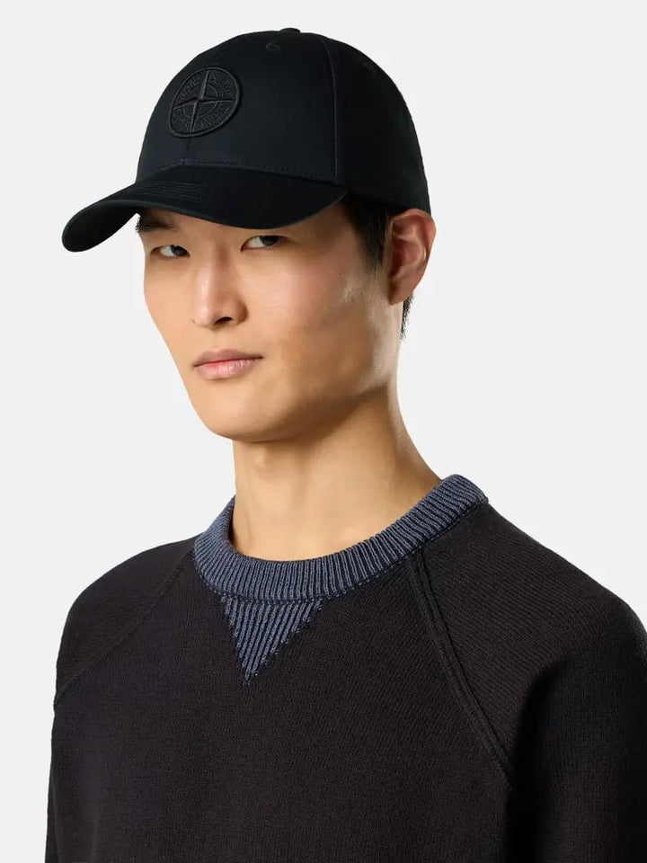 STONE ISLAND - Casquette Compass en Coton Noir - Lothaire
