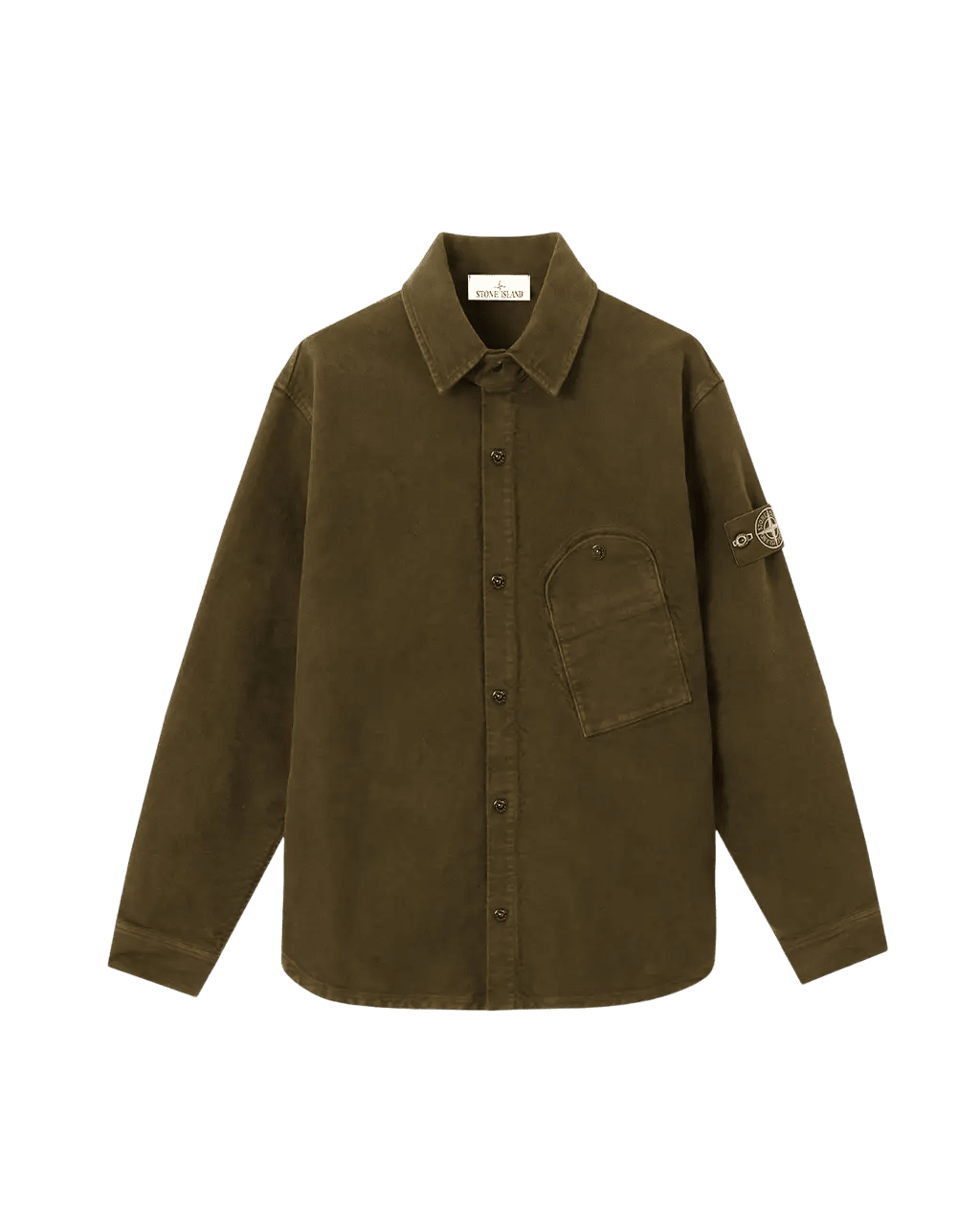 STONE ISLAND - Chemise en moleskine de coton Vert foncé - Lothaire