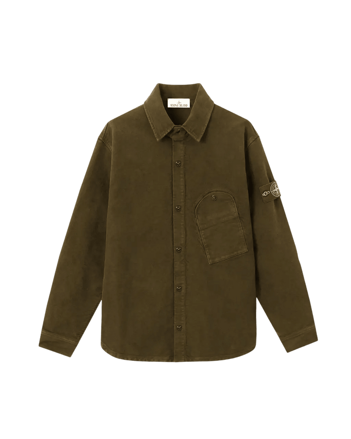 STONE ISLAND - Chemise en moleskine de coton Vert foncé - Lothaire