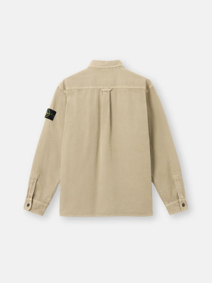 STONE ISLAND - Chemises - 1200025 ORGANIC PANAMA COTTON 'OLD' EFFECT beige - Lothaire