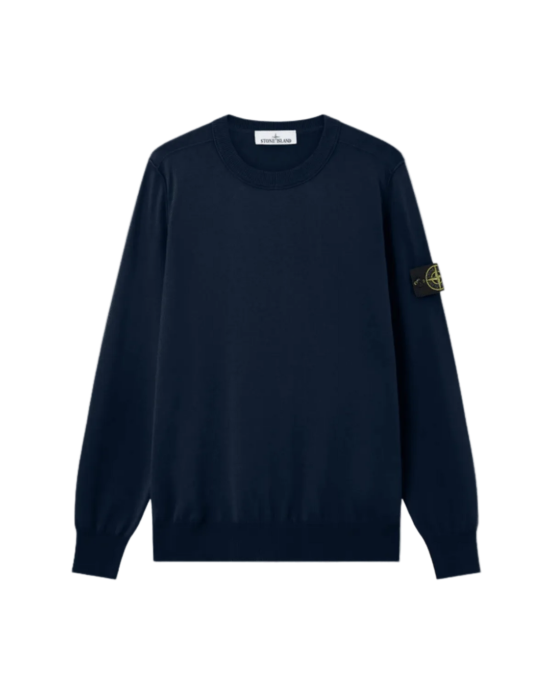 STONE ISLAND - Crewneck jumper with rolled edge seams Marine - Lothaire