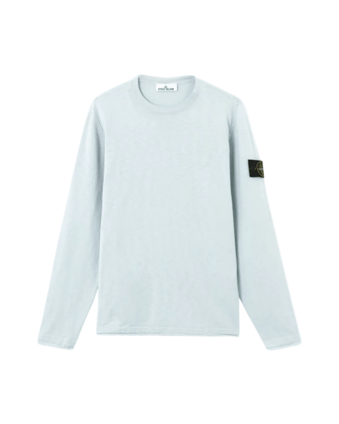 STONE ISLAND - Crewneck Jumper with Small Roll Finishes Bleu ciel - Lothaire