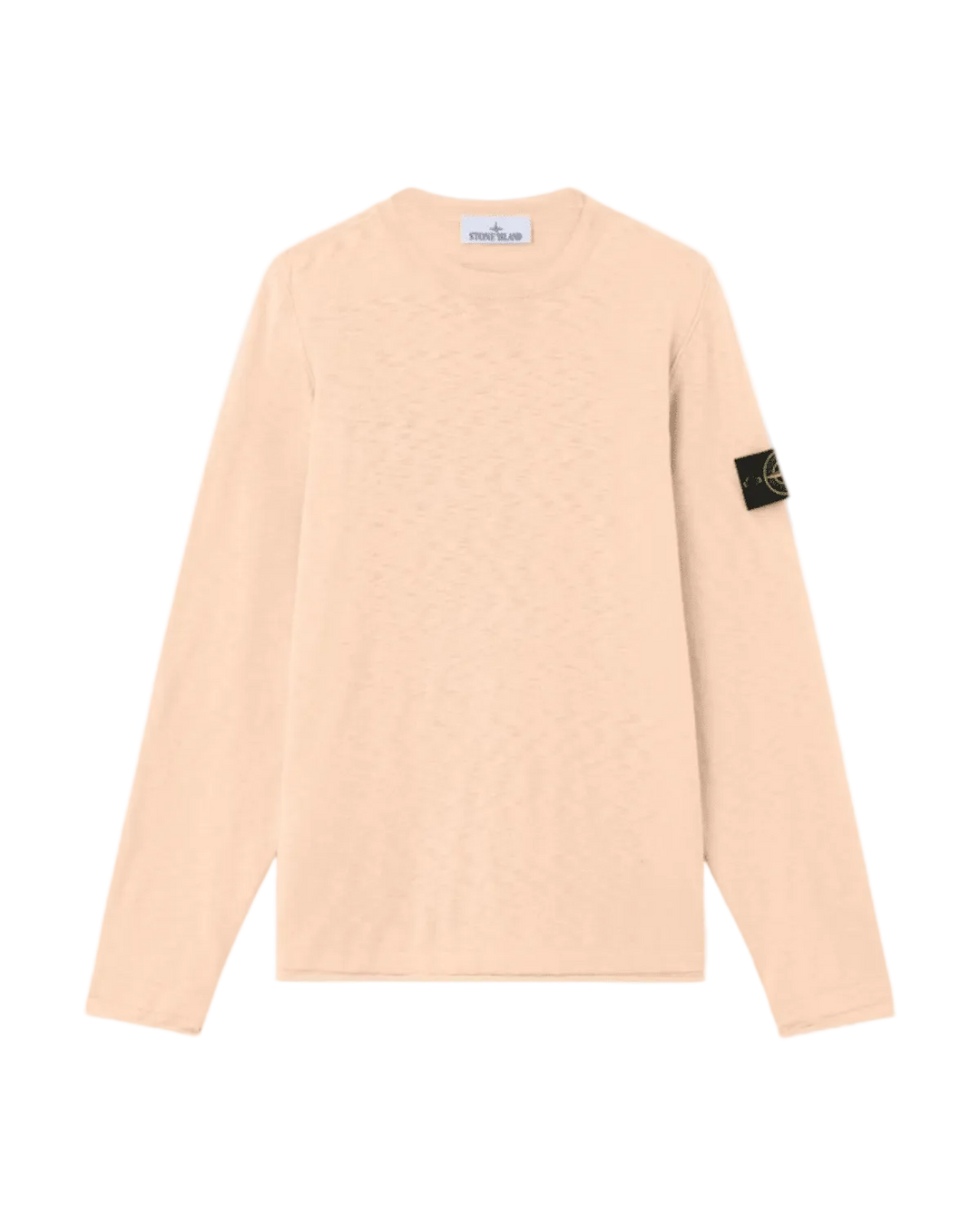 STONE ISLAND - Crewneck Jumper with Small Roll Finishes Rose pastel - Lothaire