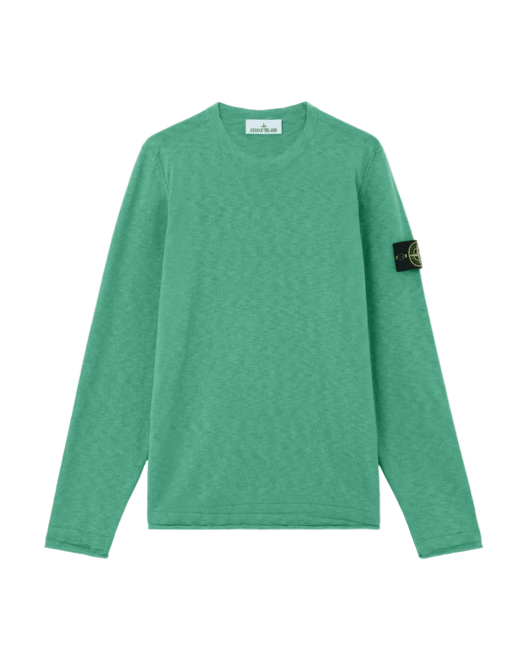 STONE ISLAND - Crewneck Jumper with Small Roll Finishes Vert émeraude - Lothaire