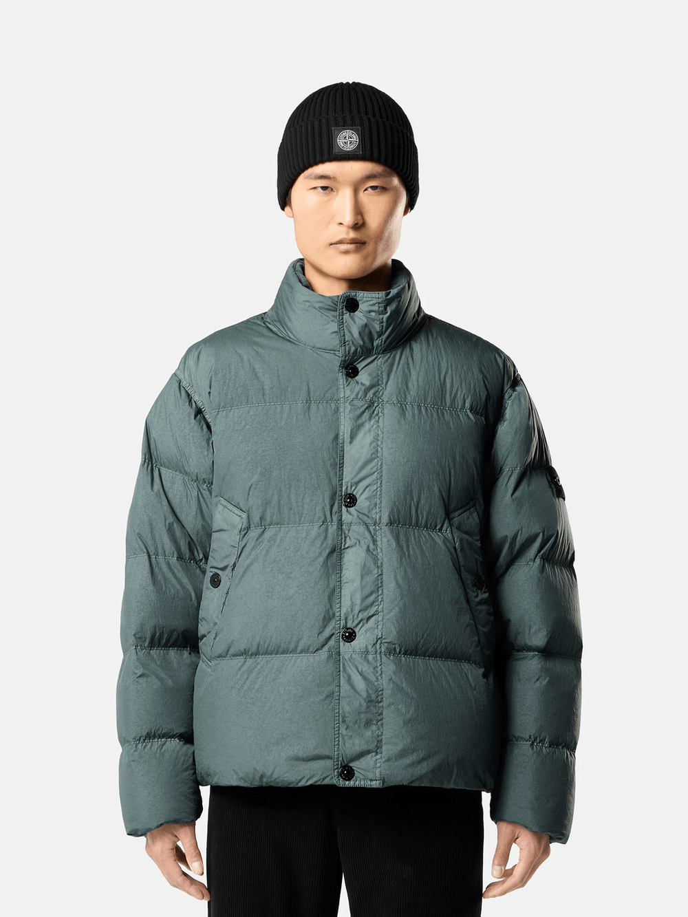 STONE ISLAND - Doudoune Crinkle Reps NY Vert océan - Lothaire