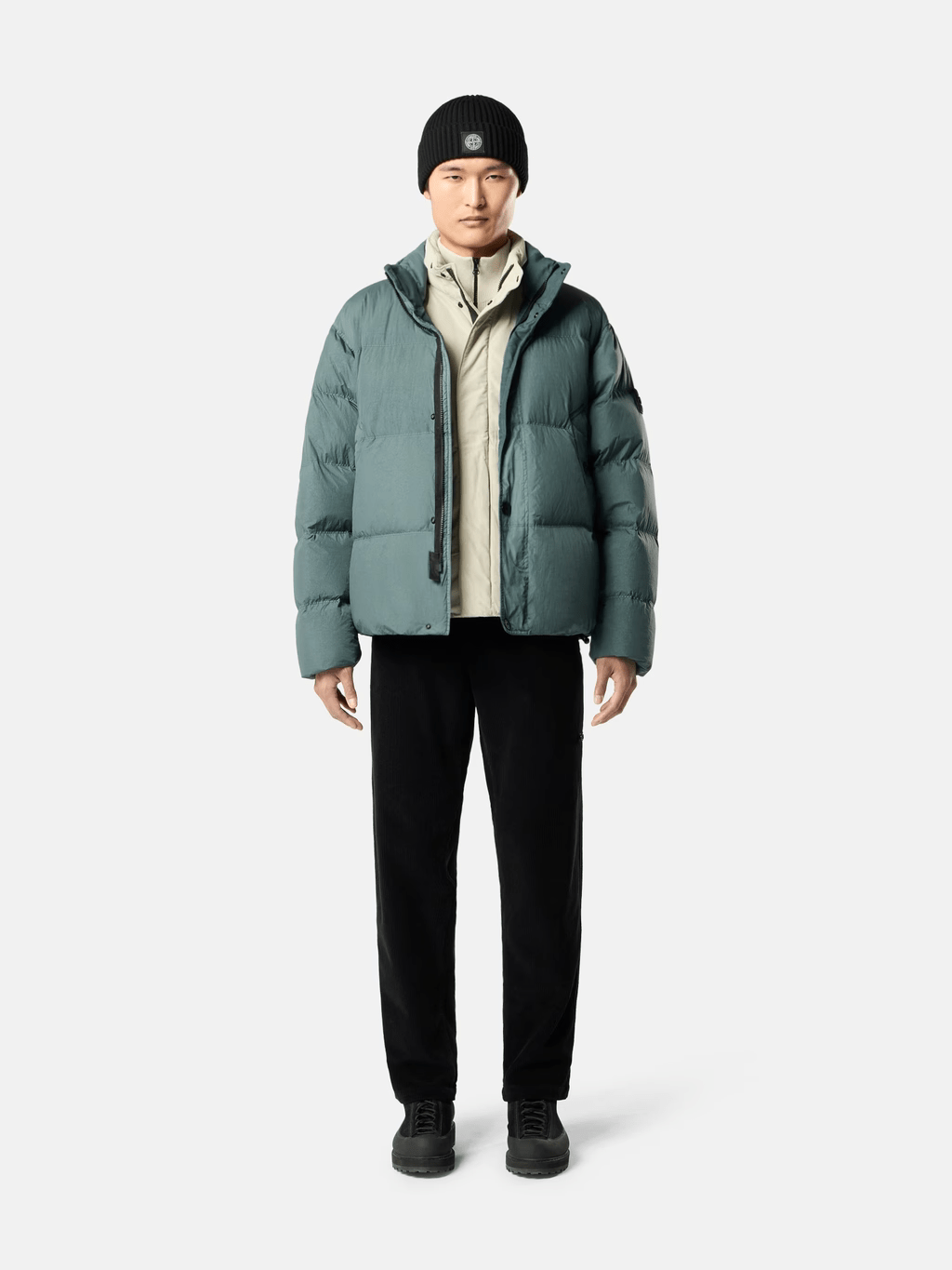 STONE ISLAND - Doudoune Crinkle Reps NY Vert océan - Lothaire