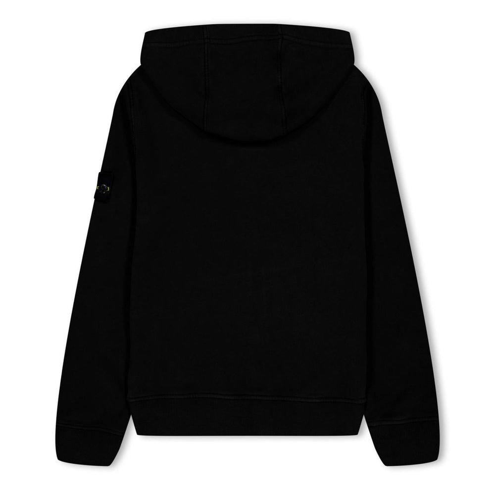 STONE ISLAND - Heavyweight Zipped Hoodie Junior Noir - Lothaire