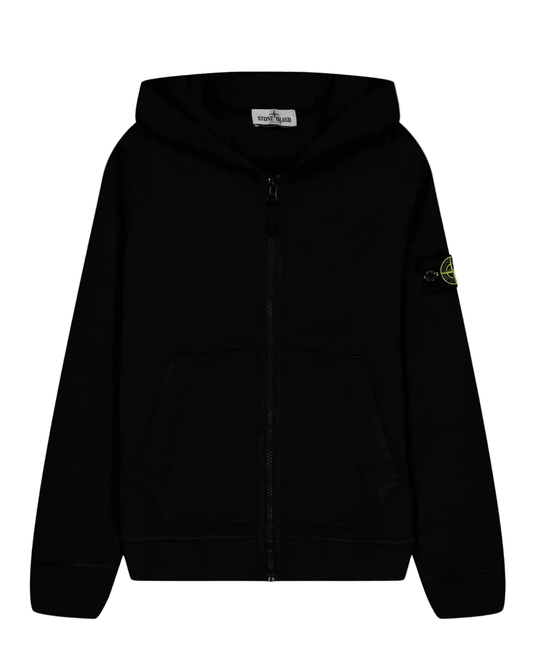 STONE ISLAND - Heavyweight Zipped Hoodie Junior Noir - Lothaire