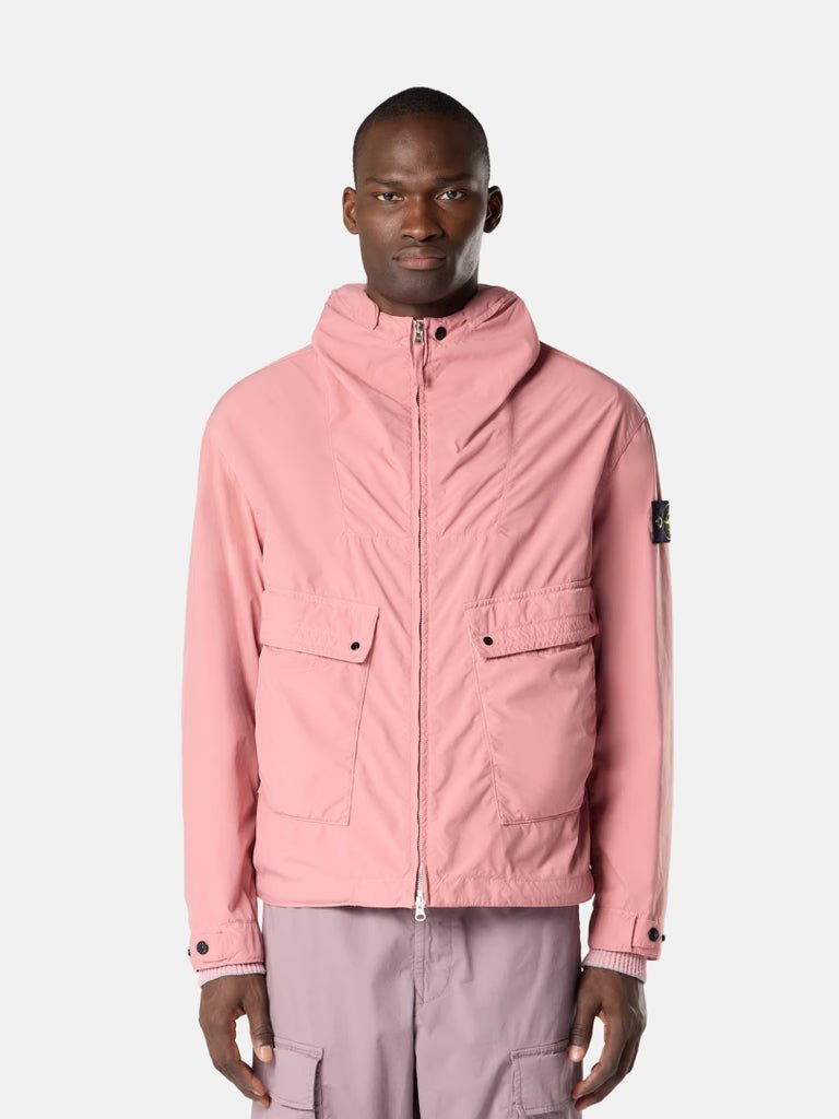 STONE ISLAND - Hooded jacket with anti - drop Rose Laurier - Lothaire