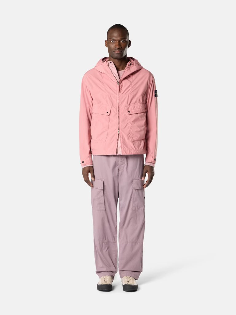 STONE ISLAND - Hooded jacket with anti - drop Rose Laurier - Lothaire