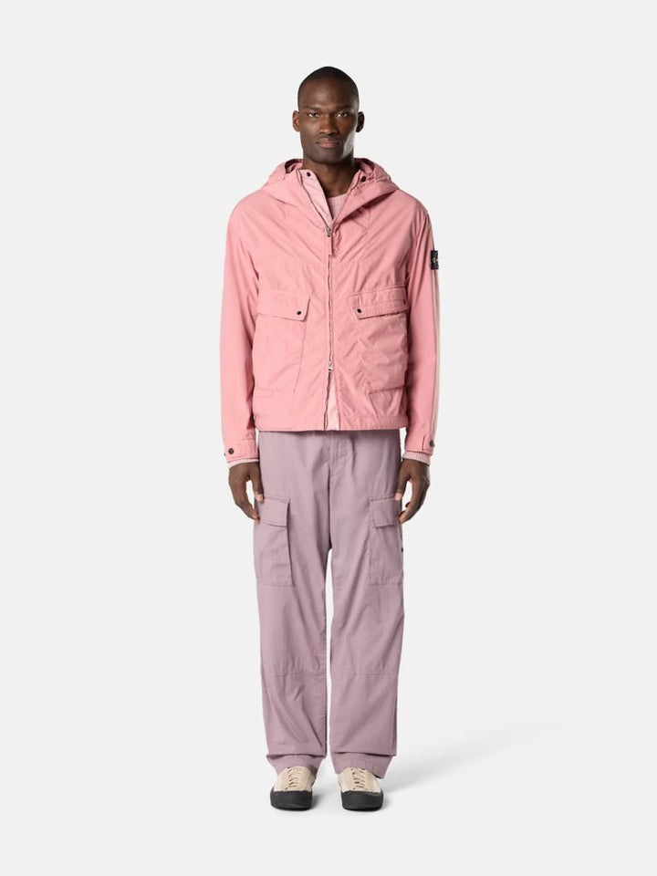 STONE ISLAND - Hooded jacket with anti - drop Rose Laurier - Lothaire