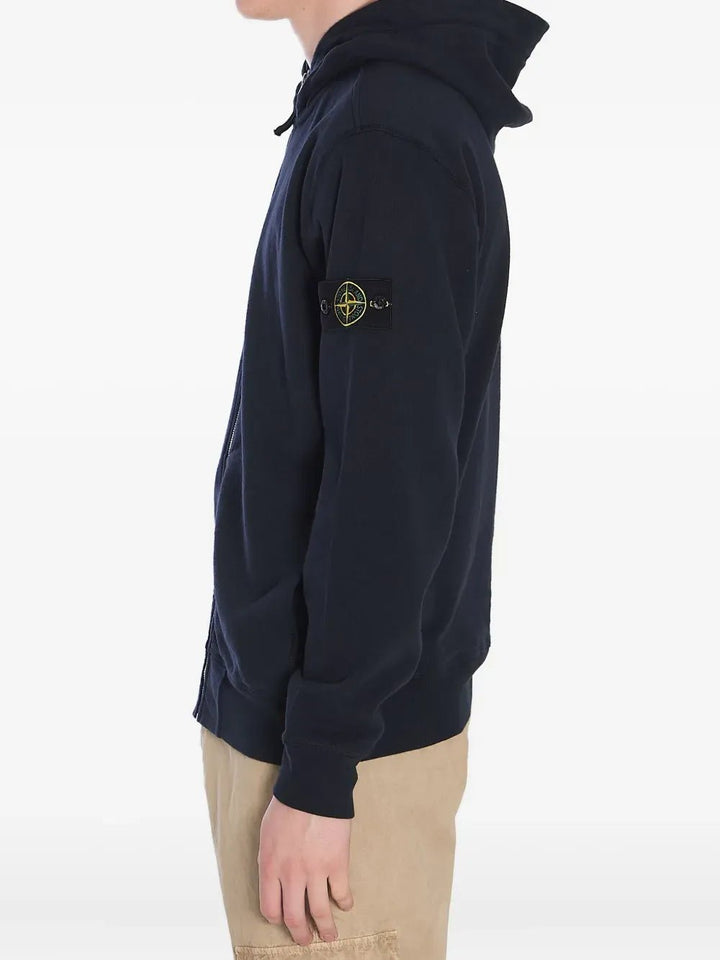 STONE ISLAND - Hoodie à fermeture zippée bleu marine - Lothaire