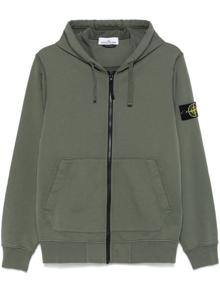 STONE ISLAND - Hoodie à patch Compass vert olive - Lothaire