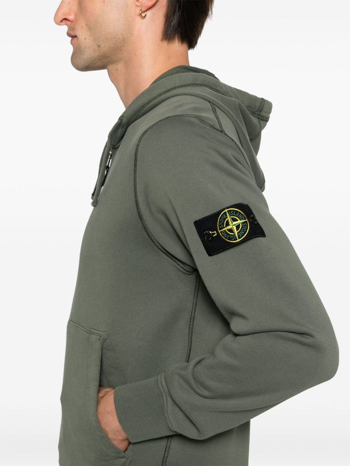 STONE ISLAND - Hoodie à patch Compass vert olive - Lothaire
