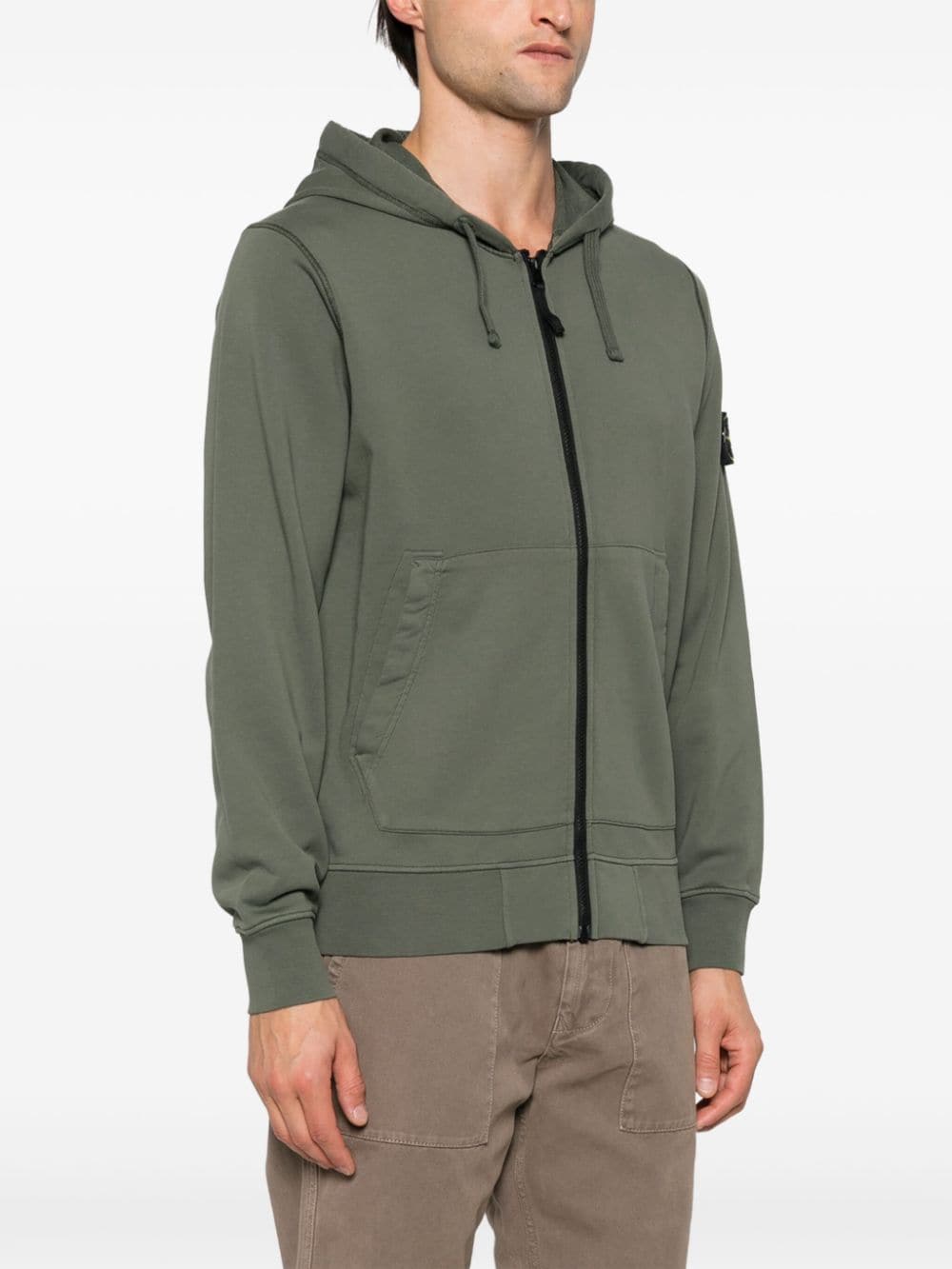 STONE ISLAND - Hoodie à patch Compass vert olive - Lothaire