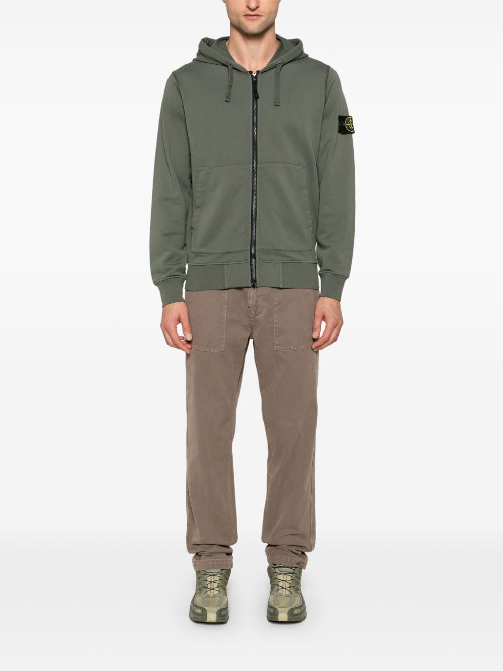 STONE ISLAND - Hoodie à patch Compass vert olive - Lothaire