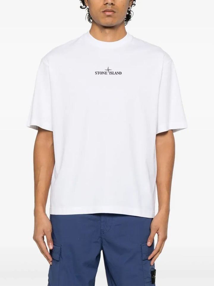 STONE ISLAND - logo - print T-shirt blanc - Lothaire
