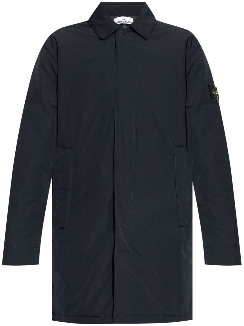 Stone Island : manteau imperméable bleu marine - Lothaire