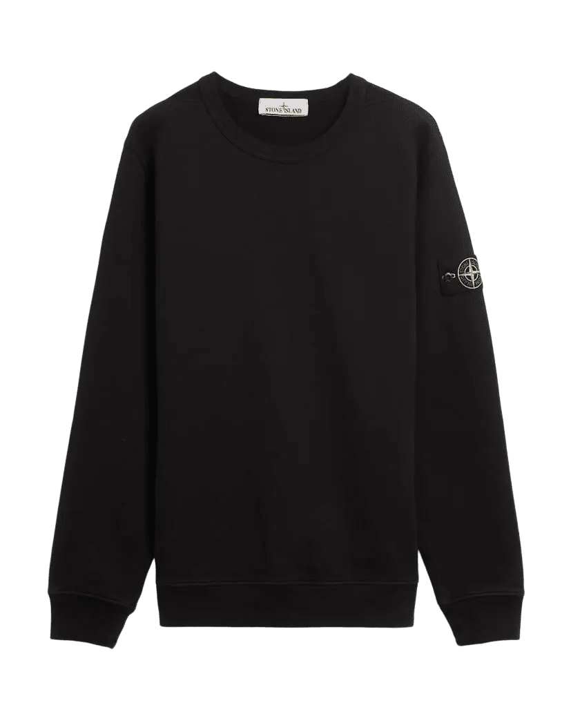 STONE ISLAND - Oversized - Fit Heavy Fleece Crewneck Sweatshirt Noir - Lothaire