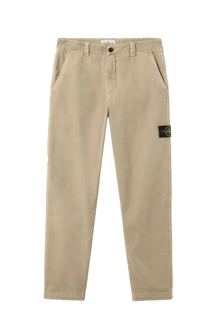 STONE ISLAND - Pantalon cargo coupe regular à poches pressionnées et zippées beige - Lothaire
