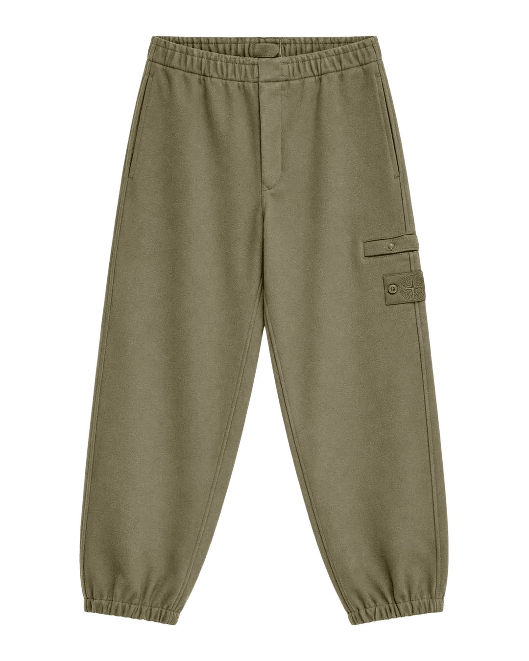 STONE ISLAND - Pantalon cargo en laine vierge Vert militaire - Lothaire