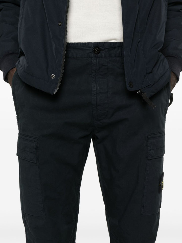 STONE ISLAND - pantalon fuselé à poches cargo bleu marine - Lothaire